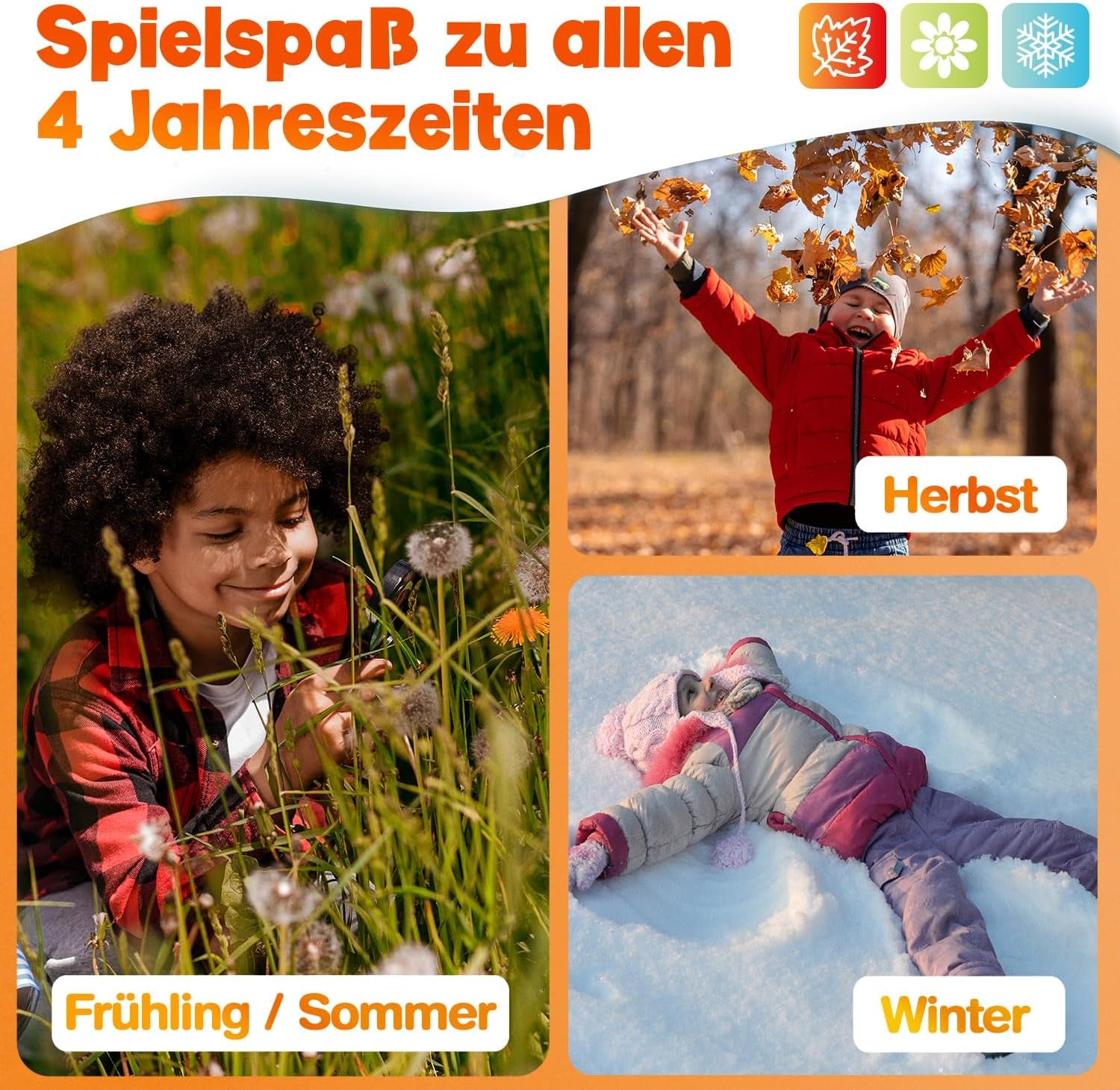 50X Entdeckerkarten Für Kinder (ALLE 4 Jahreszeiten) - Spannendes Suchspiel Zum Natur Entdecken - 100 Aufgaben - Outdoor Spiele Für Kinder - Geschenk Junge Und Mädchen Ab 4, 5, 6, 7, 8 Jahre