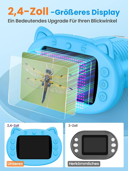 Mikroskop Für Kinder, 2.4 Zoll Digitales Mikroskop Mit 1000-Facher Vergrößerung, Tragbares Taschenmikroskop, Pädagogisches Weihnachten Spielzeug Für Kinder Ab 4 5 6 7 8 9 10 11 12+, Blau