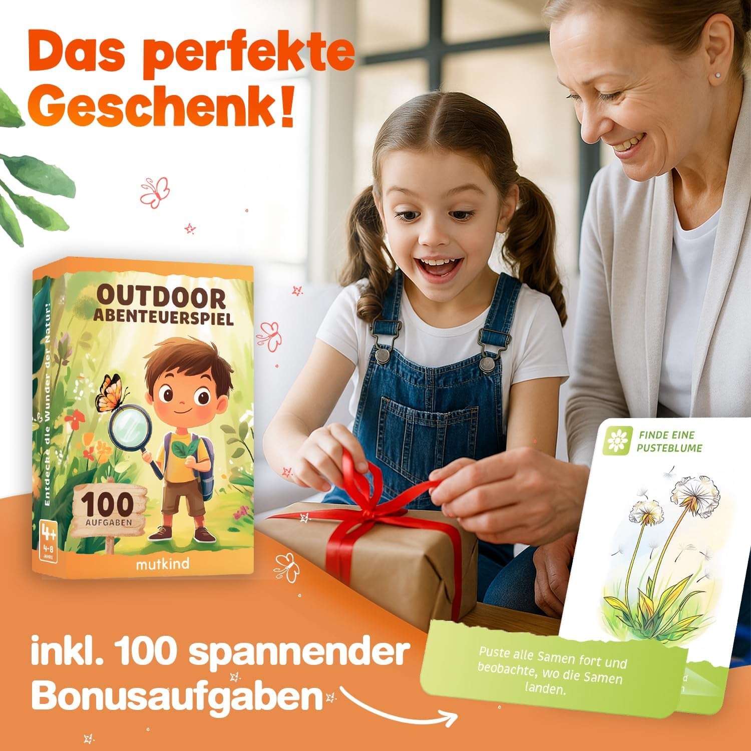 50X Entdeckerkarten Für Kinder (ALLE 4 Jahreszeiten) - Spannendes Suchspiel Zum Natur Entdecken - 100 Aufgaben - Outdoor Spiele Für Kinder - Geschenk Junge Und Mädchen Ab 4, 5, 6, 7, 8 Jahre