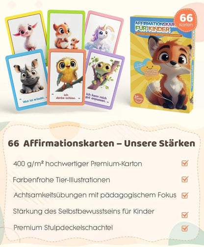 Affirmationskarten Für Kinder Ab 3 – 66 Karten Für Selbstbewusstsein, Achtsamkeit & Innere Stärke | Montessori-Inspiriert Geburtstagsidee